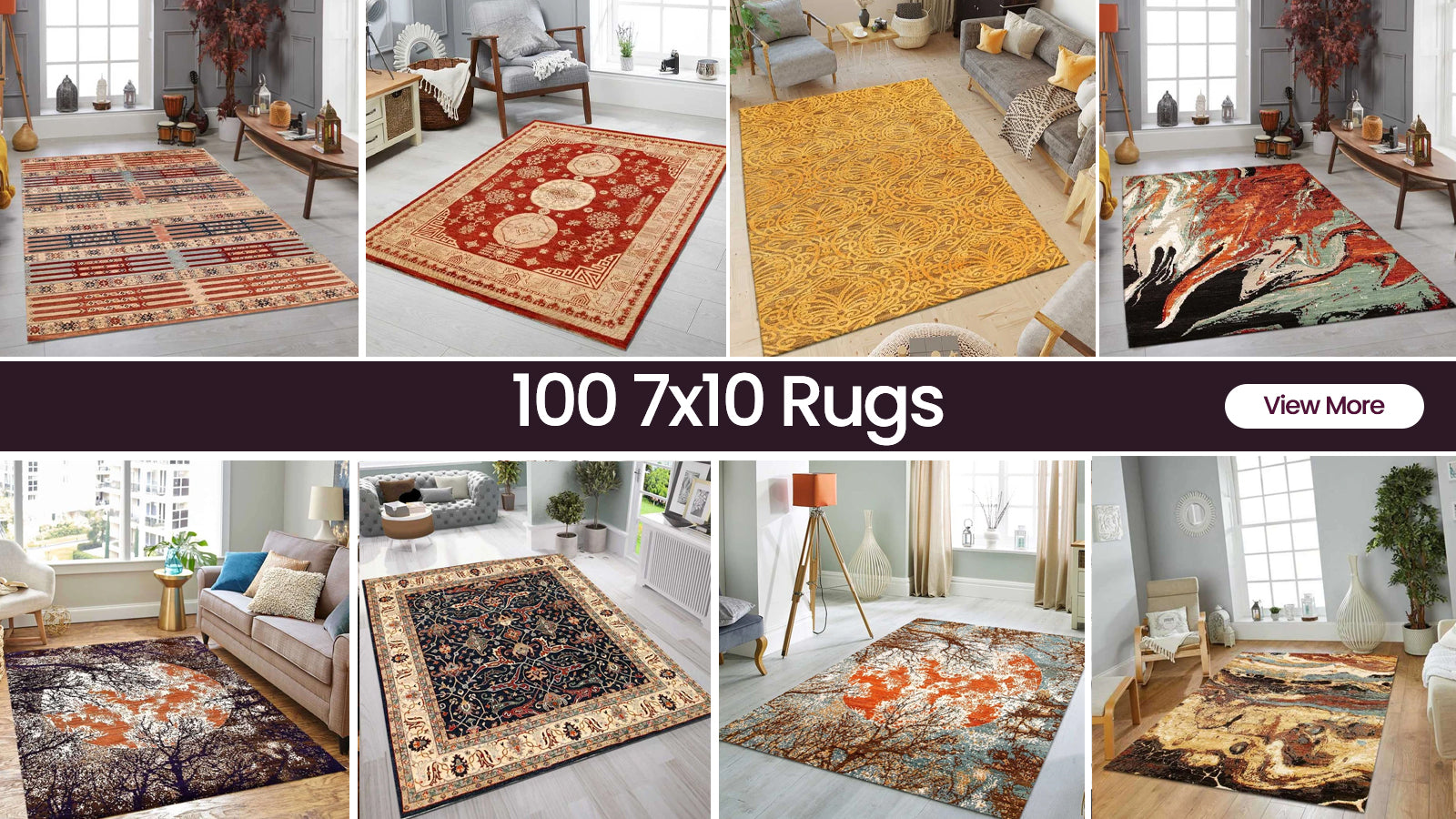 7x10 Traditional Black Large Area Rugs for Living Room