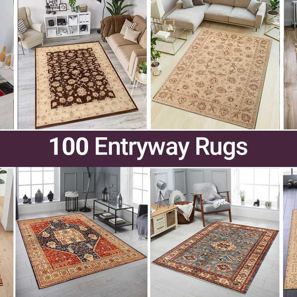 Handcraft Rugs HR Print Bohemian Area Rug - Non-Slip Rubber Backing, Traditional Pattern, Flat Texture, Polyester - 5' x 7