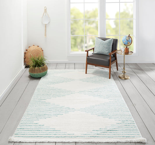 Cozy living room with a soft, plush shag area rug adding warmth and style to the space.