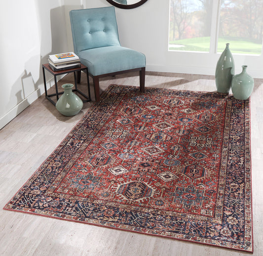 Elegant vintage rug in a classic living room, adding a touch of history and luxury to the home decor