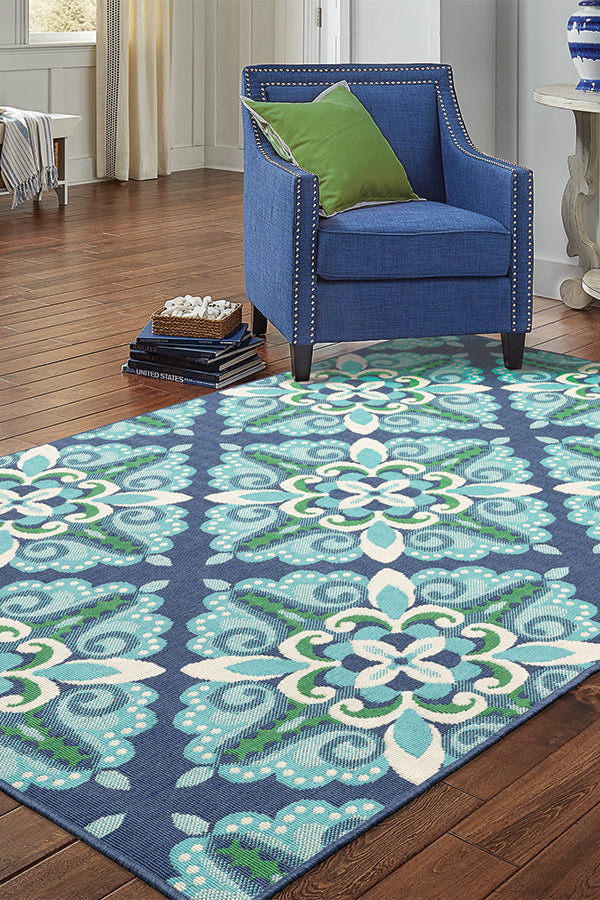 100% Polypropylene Vintage  Indoor/Outdoor Area Rug