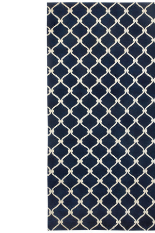 Fence Navy Ivory Area Rug