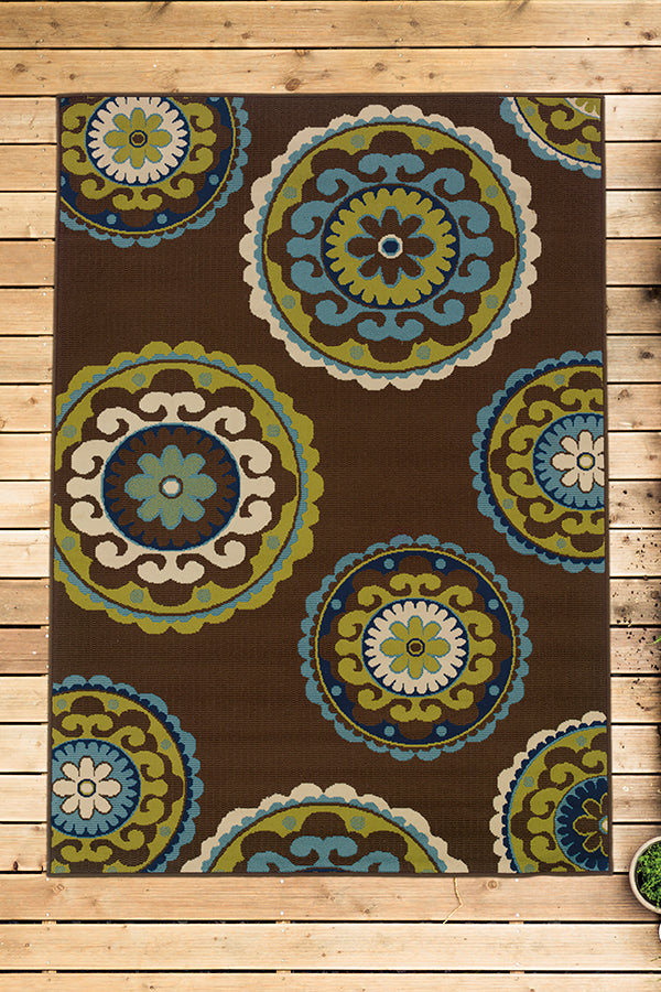 100% Polypropylene Vintage  Indoor/Outdoor Area Rug