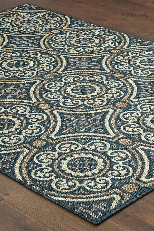 100% Polypropylene Vintage  Indoor/Outdoor Area Rug