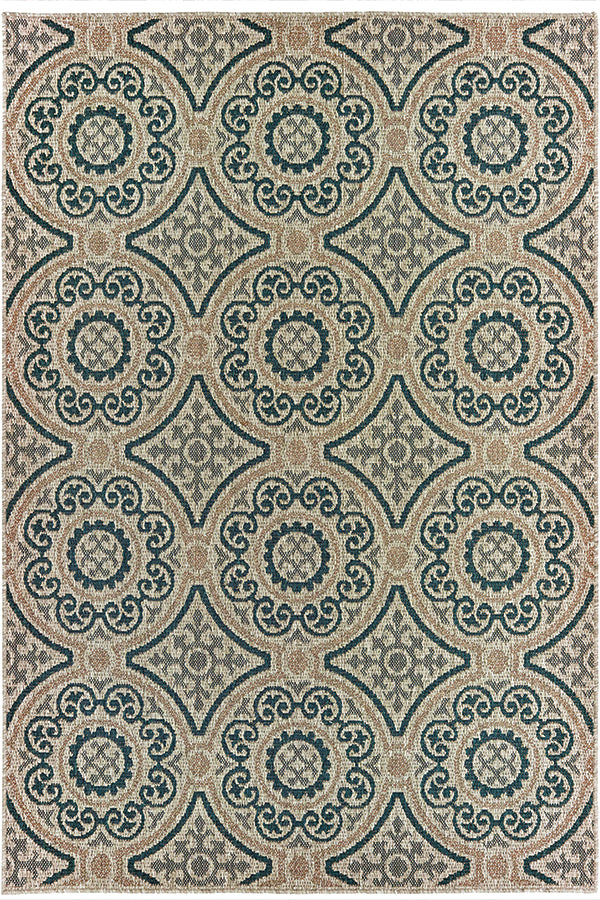 100% Polypropylene Vintage  Indoor/Outdoor Area Rug