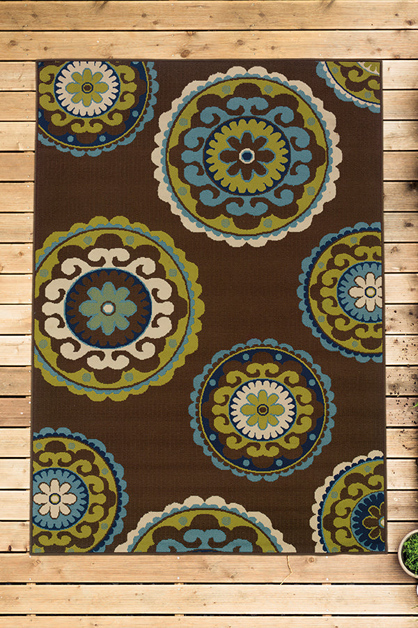 100% Polypropylene Vintage  Indoor/Outdoor Area Rug