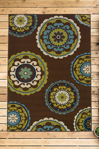 100% Polypropylene Vintage  Indoor/Outdoor Area Rug