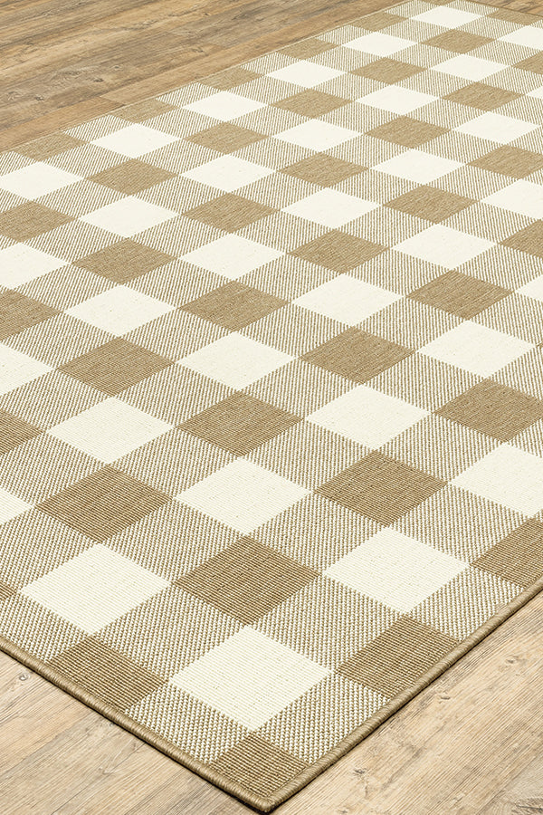 100% Polypropylene Farmhouse  Indoor/Outdoor Area Rug