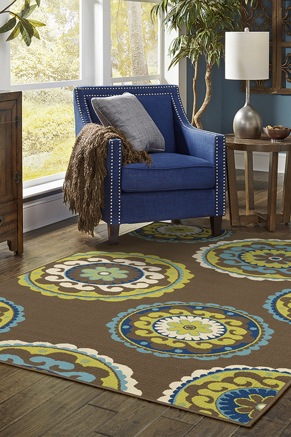 100% Polypropylene Vintage  Indoor/Outdoor Area Rug