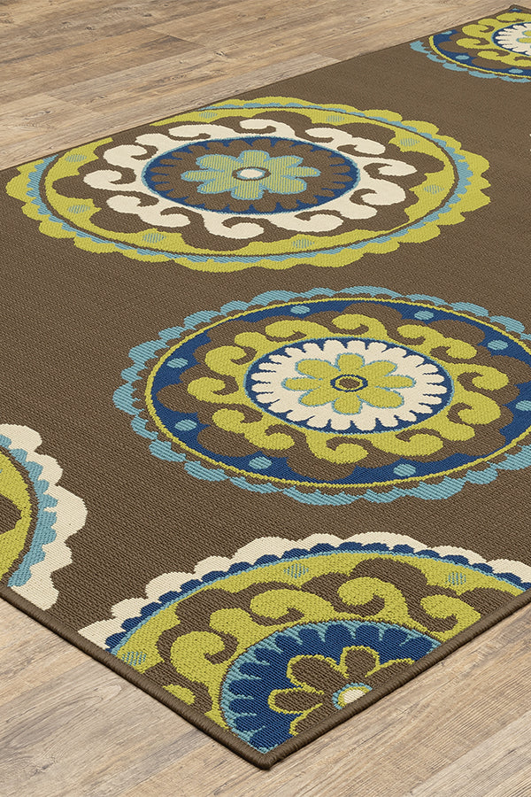 100% Polypropylene Vintage  Indoor/Outdoor Area Rug