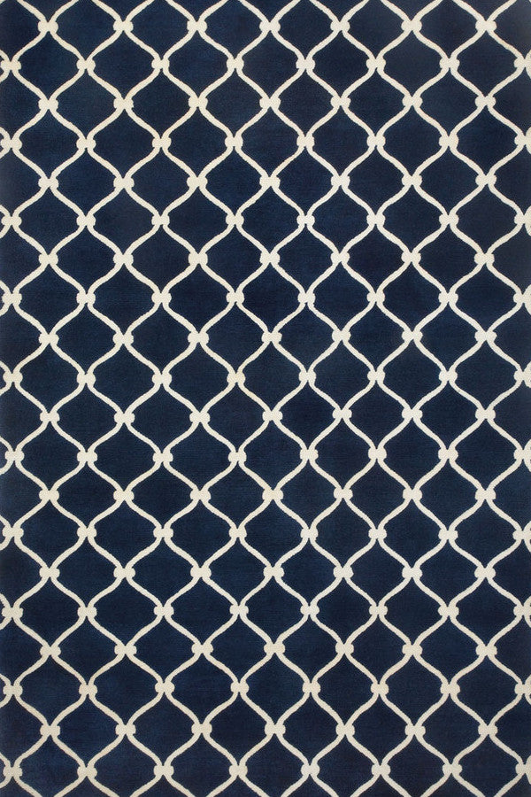 Fence Navy Ivory Area Rug