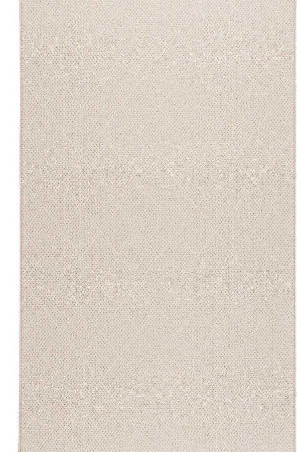 White Wicker-Bound Area Rug