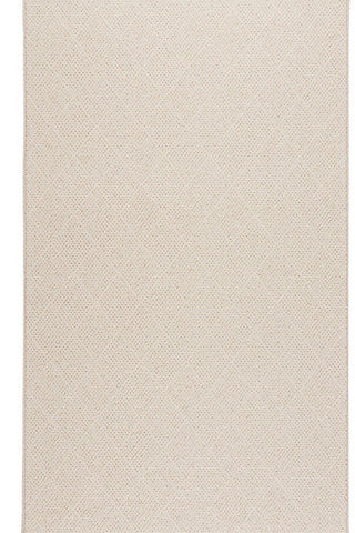 White Wicker-Bound Area Rug