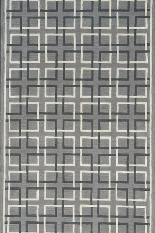 Square Trellis Grey Area Rug