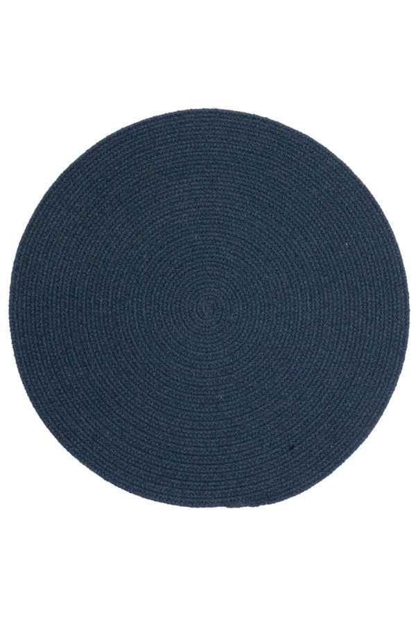 Heathered Pinwheel Navy Blue Solid Area Rug