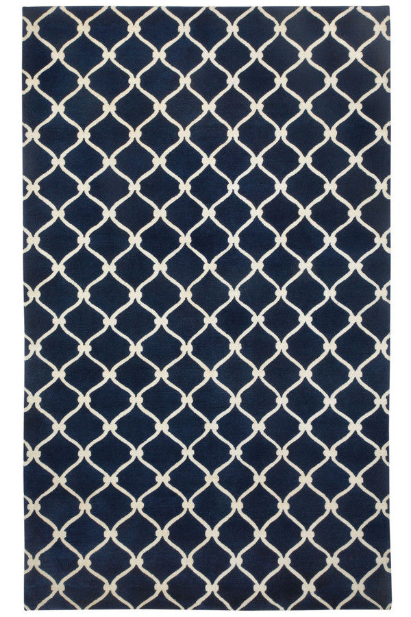 Fence Navy Ivory Area Rug