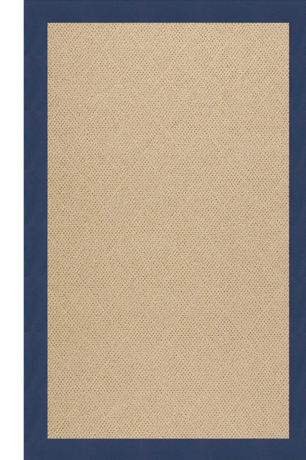 Creative Concepts-Cane Wicker Canvas Navy Area Rug