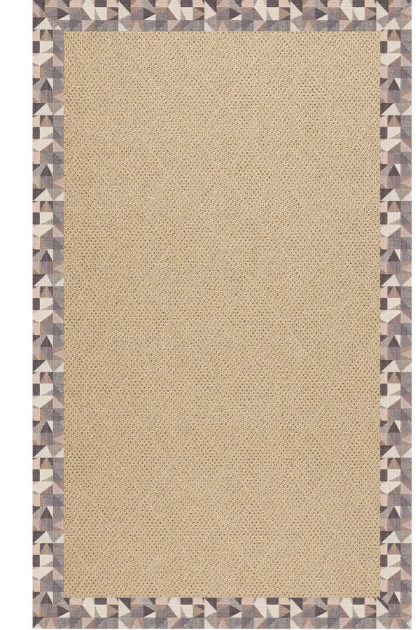 Creative Concepts-Cane Wicker Geo Bronze Area Rug