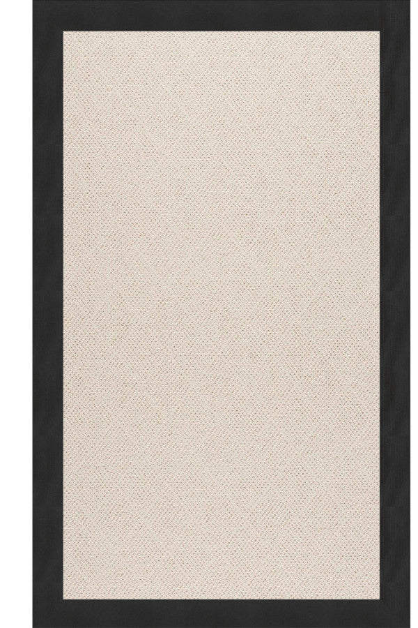 Creative Concepts-White Wicker Canvas Black Area Rug