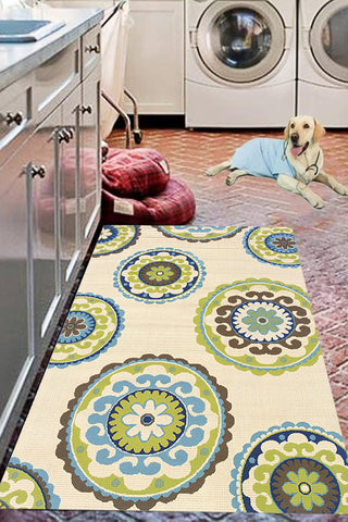 100% Polypropylene Vintage  Indoor/Outdoor Area Rug