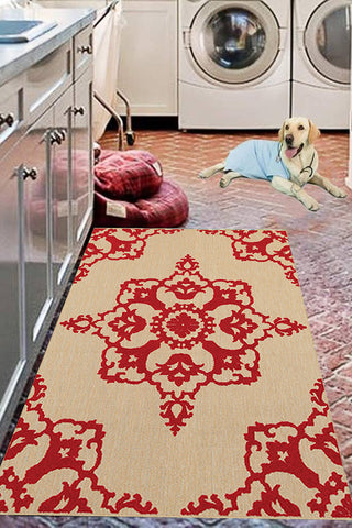 100% Polypropylene Vintage  Indoor/Outdoor Area Rug