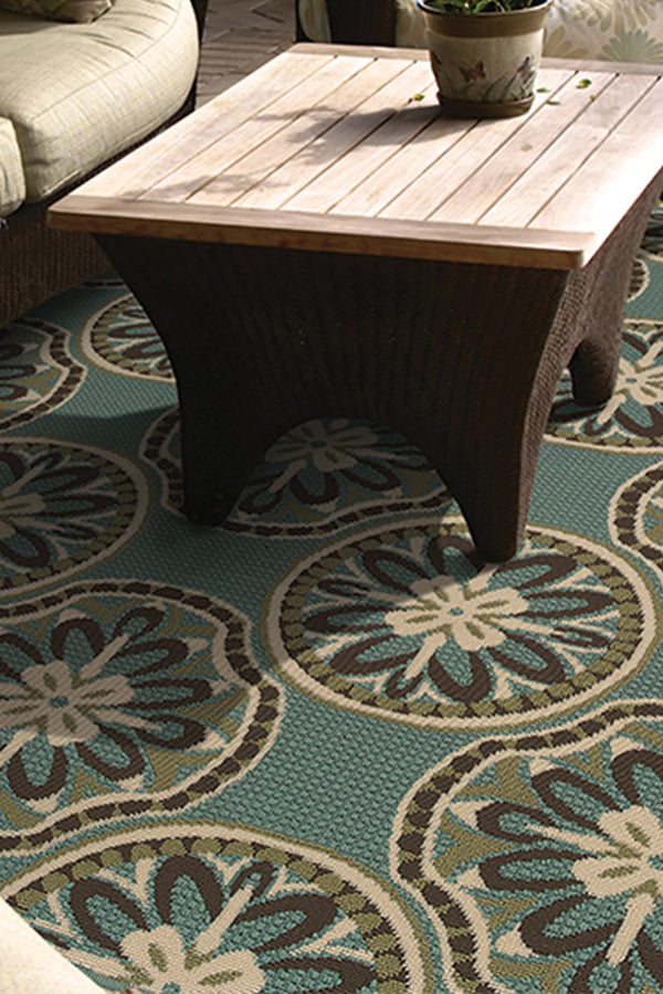 100% Polypropylene Vintage  Indoor/Outdoor Area Rug